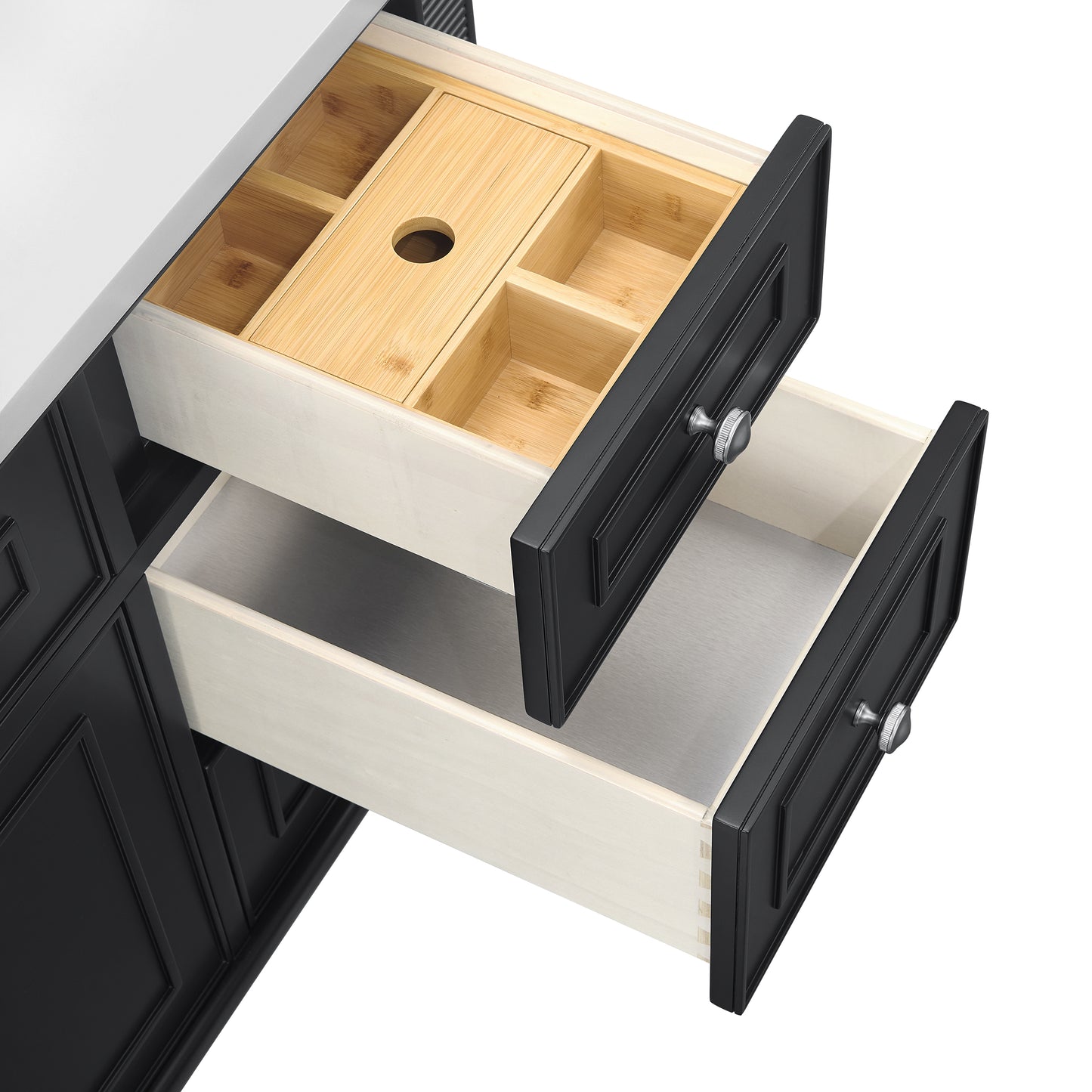 Lorelai 48" Single Vanity, Black Onyx w/ 3 CM Arctic Fall Solid Surface Top