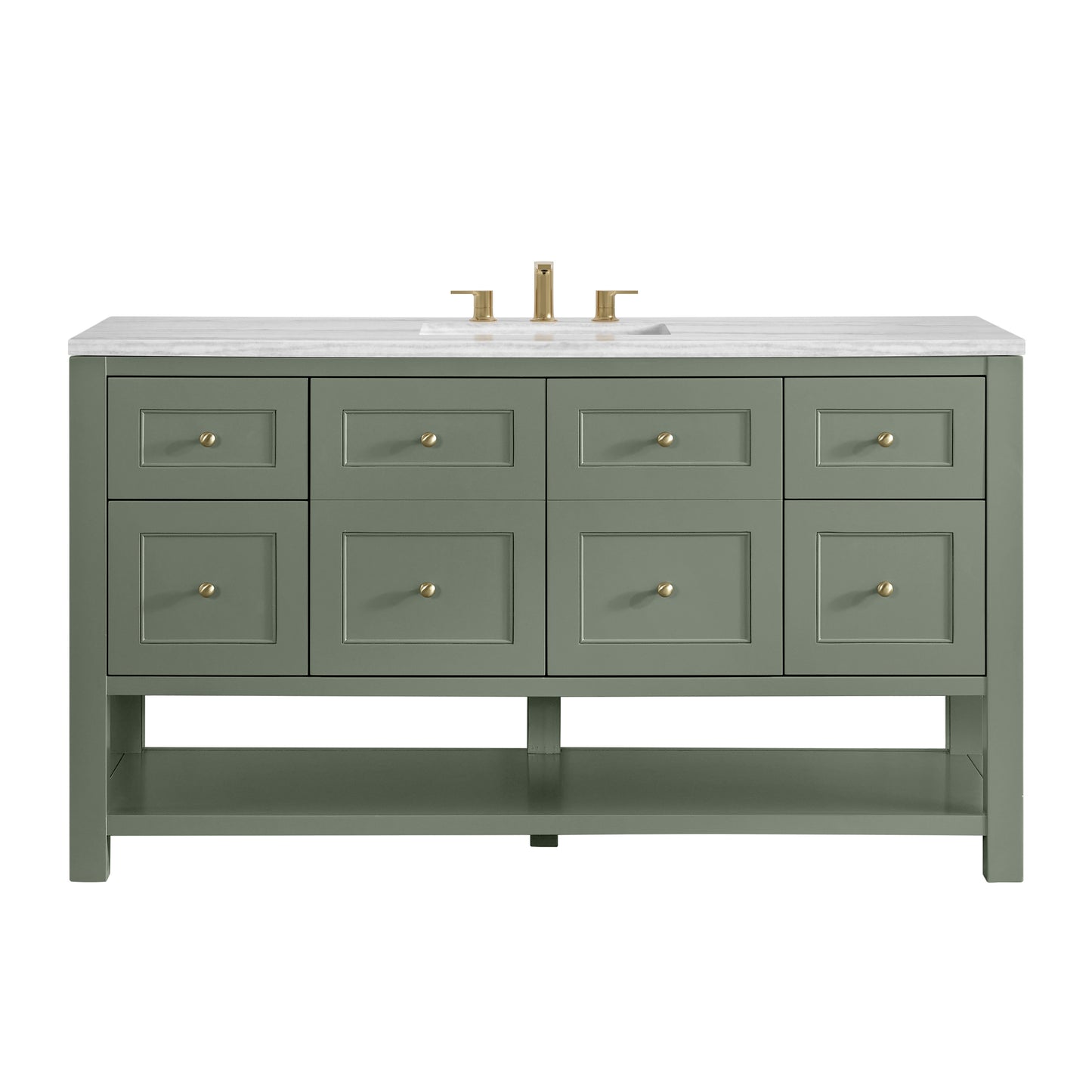 Breckenridge 60" Single Vanity, Smokey Celadon, w/ 3 CM Arctic Fall Solid Surface Top