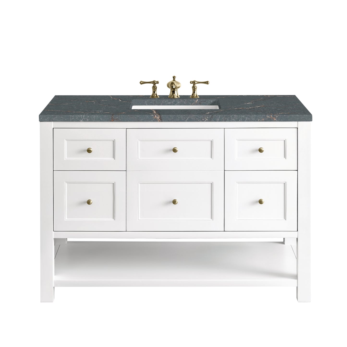 Breckenridge 48" Single Vanity, Bright White w/ 3 CM Parisien Bleu Top