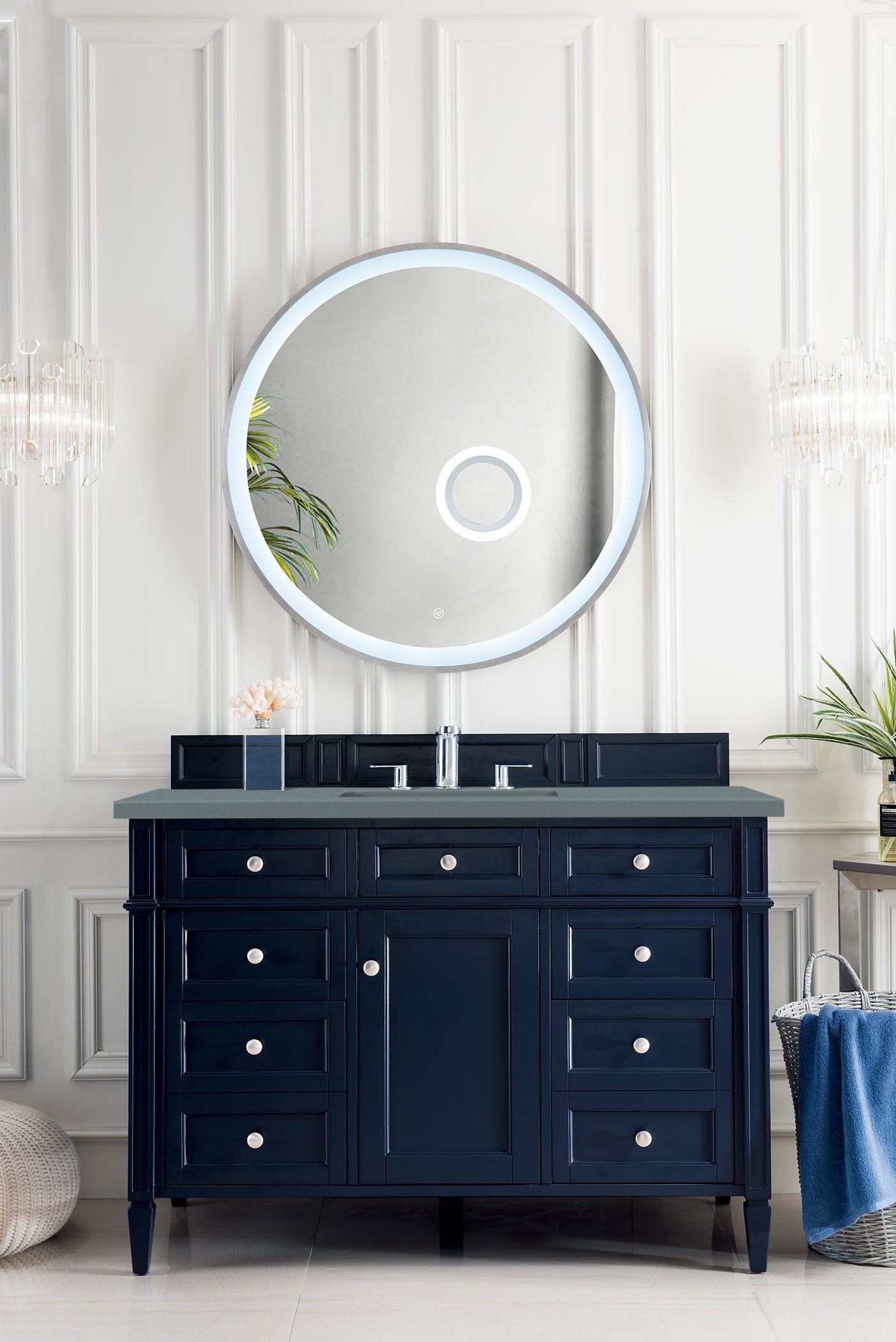 Brittany 48" Single Vanity, Victory Blue w/ 3 CM Cala Blue Silestone Top
