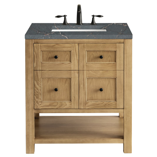 Breckenridge 30" Single Vanity, Light Natural Oak w/ 3 CM Parisien Bleu Top