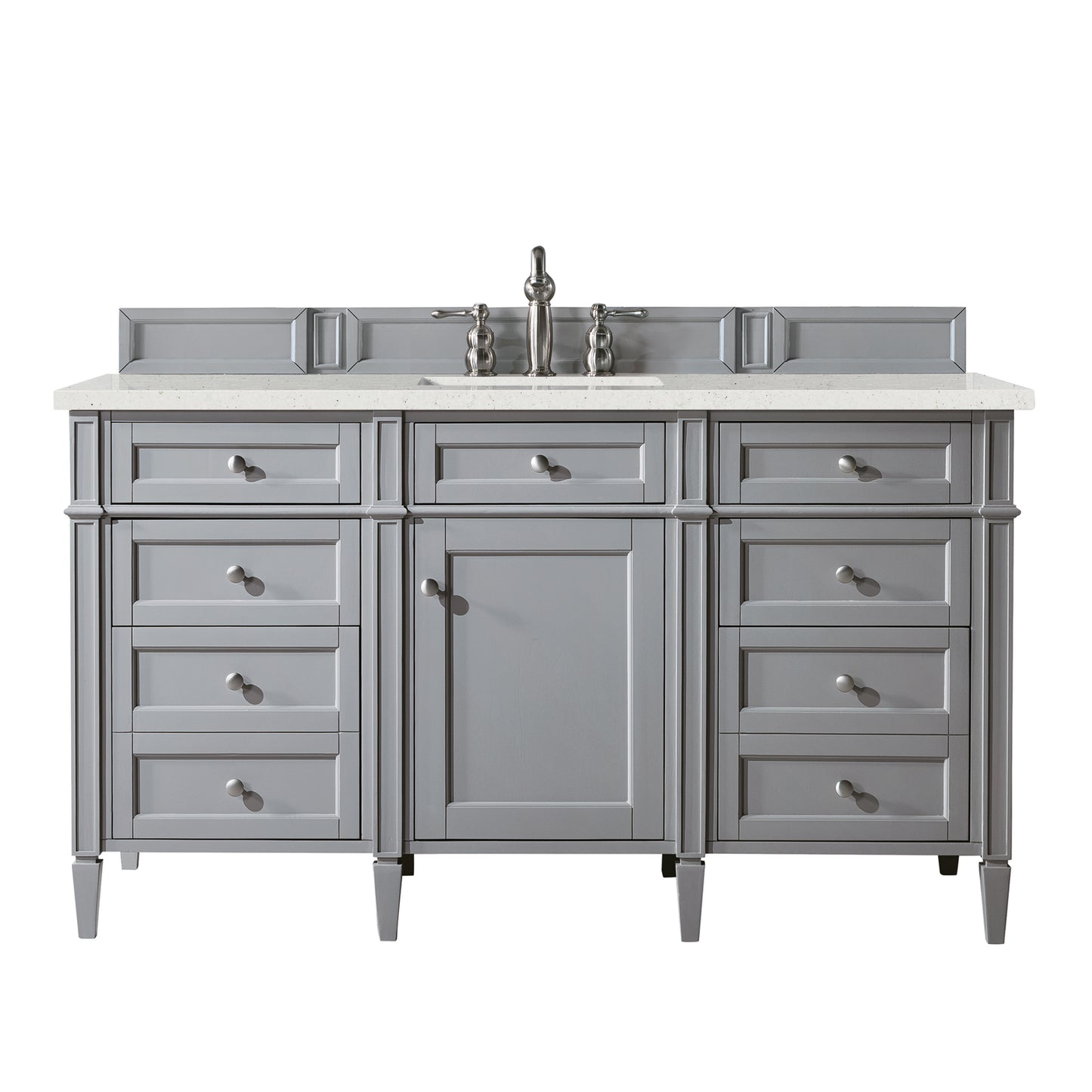 Brittany 60" Single Vanity, Urban Gray w/ 3 CM Lime Delight Silestone Top