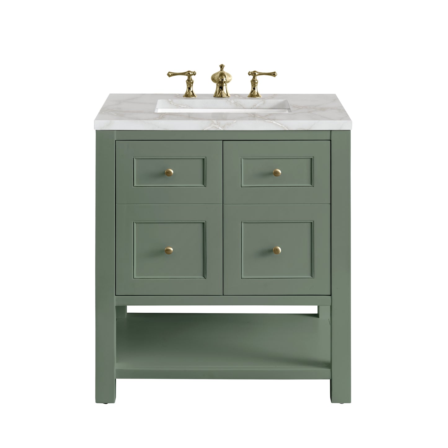 Breckenridge 30" Single Vanity, Smokey Celadon w/ 3 CM Victorian Silver Top