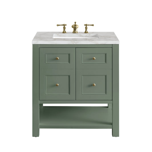 Breckenridge 30" Single Vanity, Smokey Celadon w/ 3 CM Victorian Silver Top