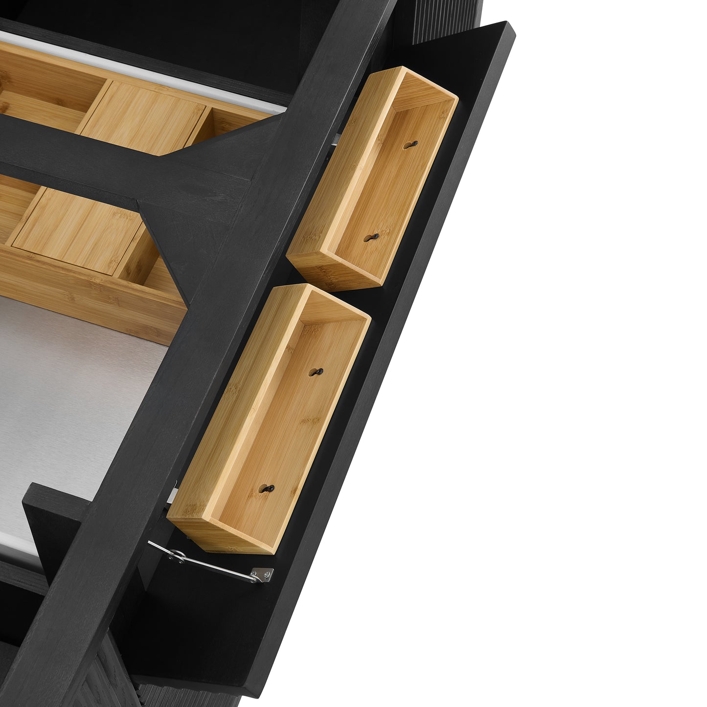 Myrrin 60" Double Vanity, Carbon Oak w/ 3 CM Arctic Fall Solid Surface Top