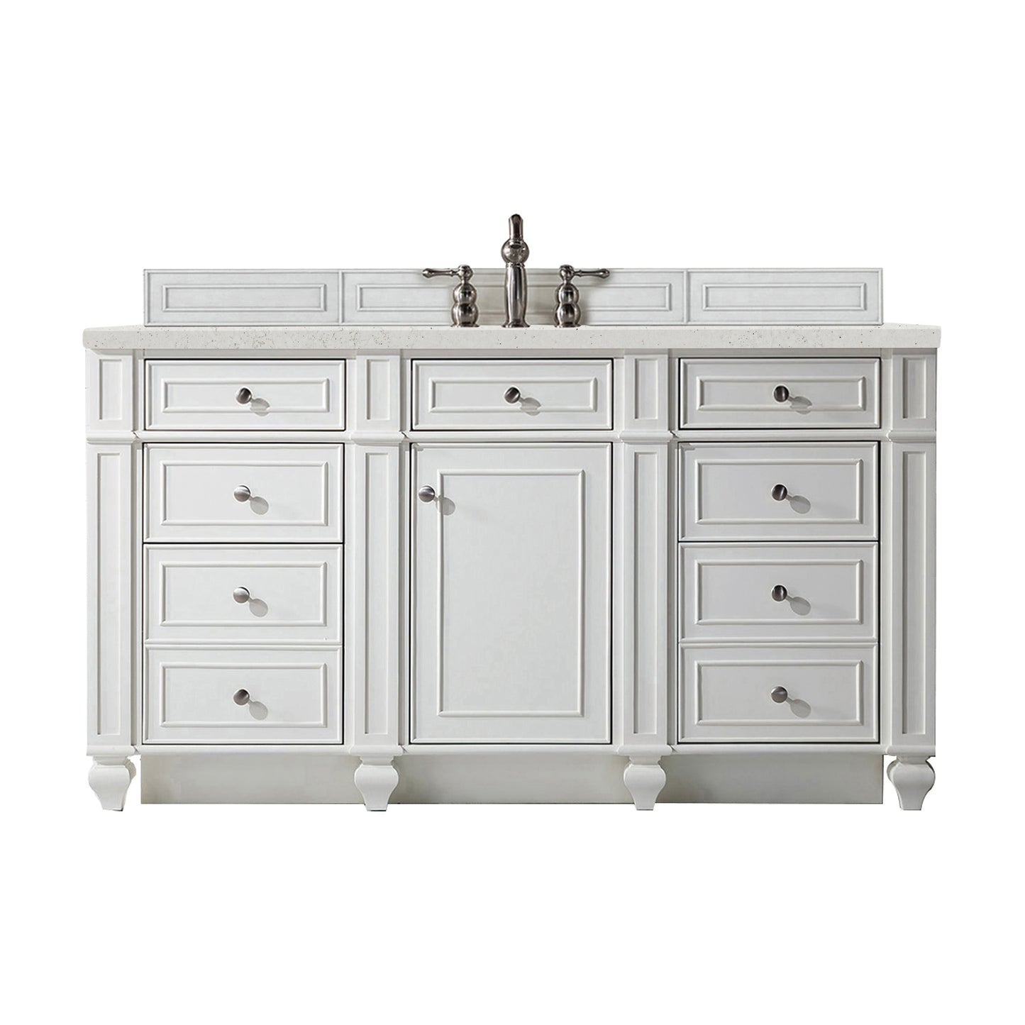 Bristol 60" Single Vanity, Bright White w/ 3 CM Lime Delight Silestone Top