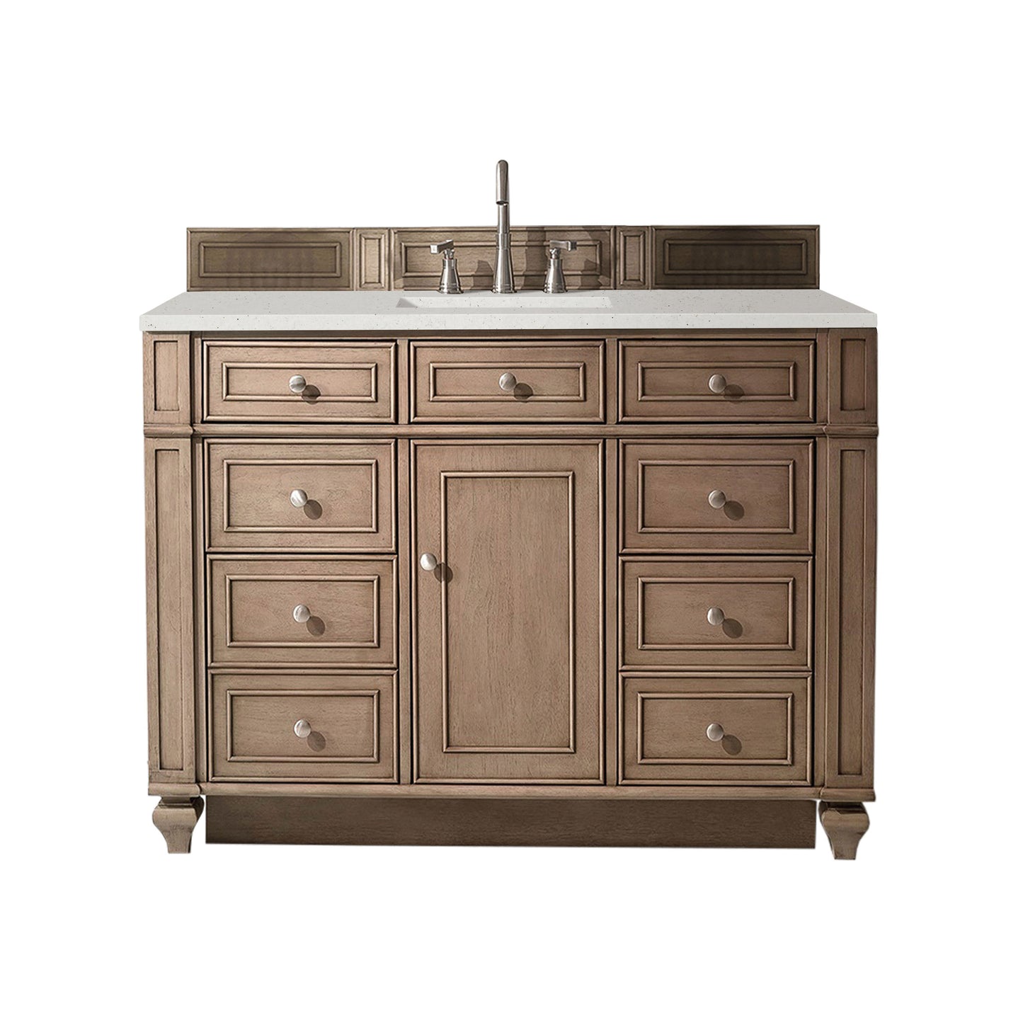 Bristol 48" Single Vanity, Whitewashed Walnut w/ 3 CM Lime Delight Silestone Top