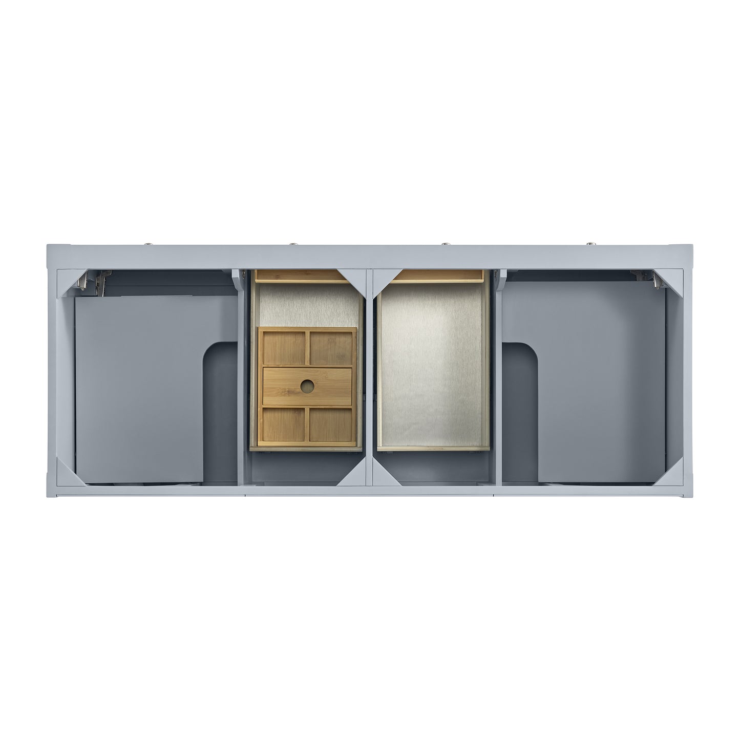 Breckenridge 60" Double Vanity, Serenity Blue, w/ 3 CM Lime Delight Quartz Top