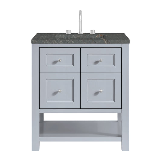 Breckenridge 30" Single Vanity, Serenity Blue, w/ 3 CM Parisien Bleu Quartz Top