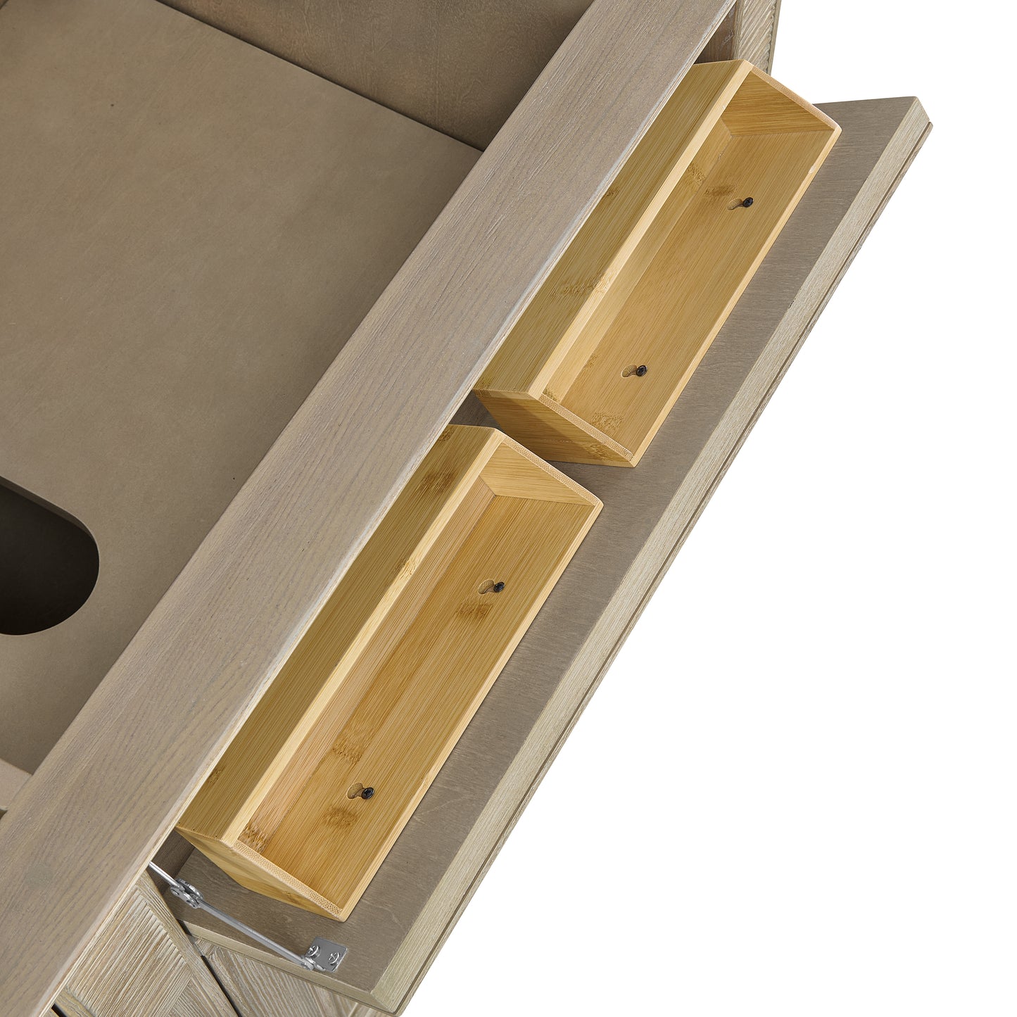 Lorelai 72" Double Vanity, Whitewashed Oak w/ 3 CM Eternal Jasmine Pearl Silestone Top