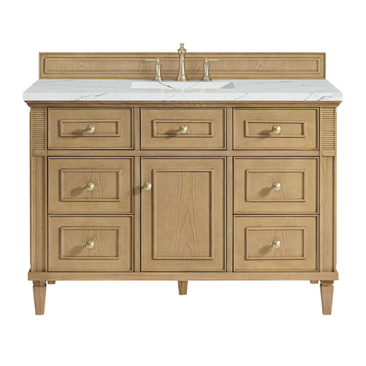 Lorelai 48" Single Vanity, Light Natural Oak w/ 3 CM Ethereal Noctis Silestone Top