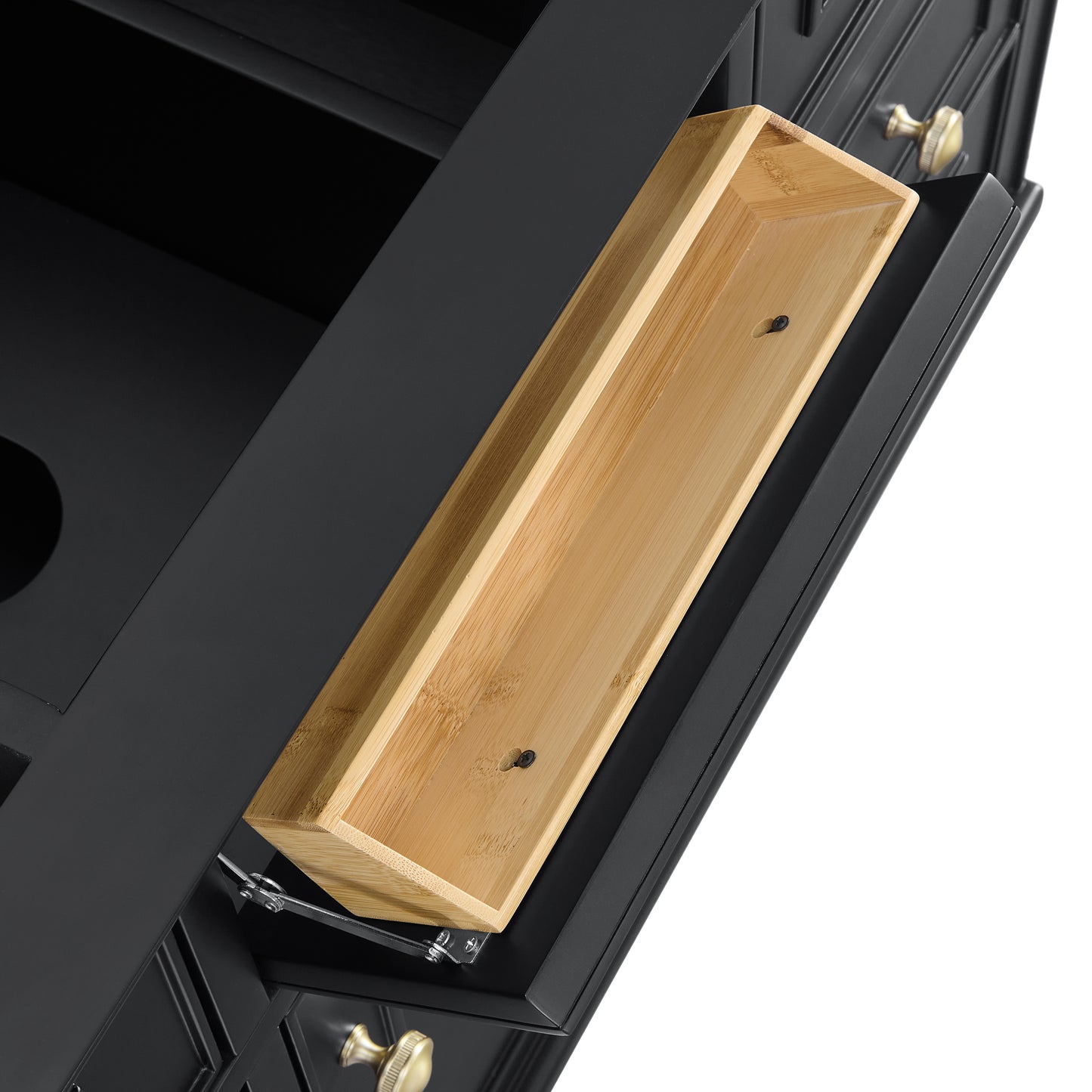 Lorelai 48" Single Vanity, Black Onyx w/ 3 CM White Zeus Silestone Top