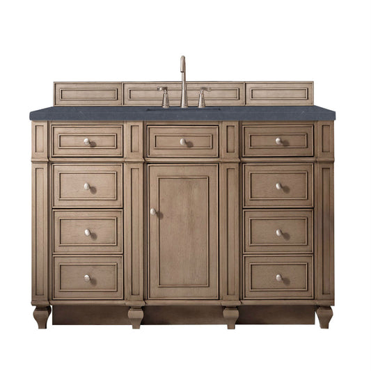Bristol 60" Single Vanity, Whitewashed Walnut w/ 3 CM Charcoal Soapstone Silestone Top