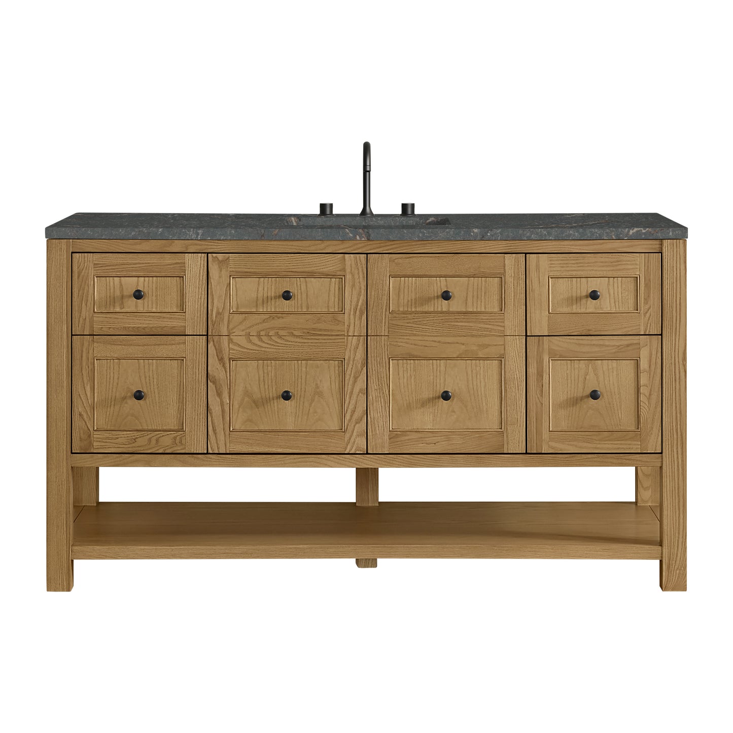 Breckenridge 60" Single Vanity, Light Natural Oak w/ 3 CM Parisien Bleu Top