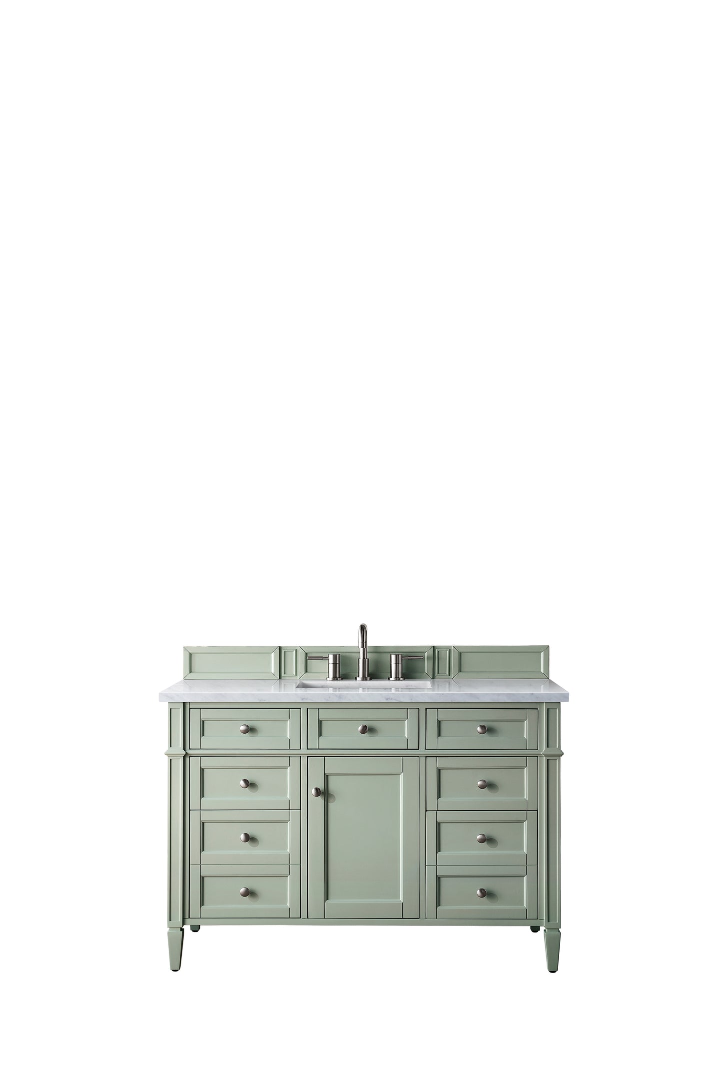 Brittany 48" Single Vanity, Sage Green w/ 3 CM Arctic Fall Solid Surface Top