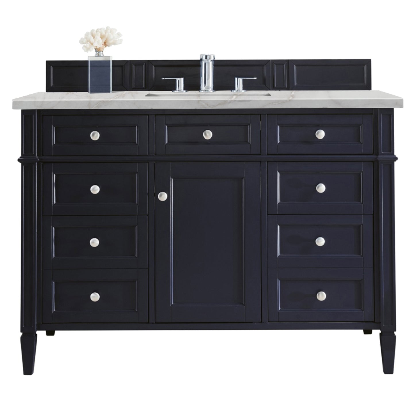 Brittany 48" Single Vanity, Victory Bleu w/ 3 CM Victorian Silver Silestone Top
