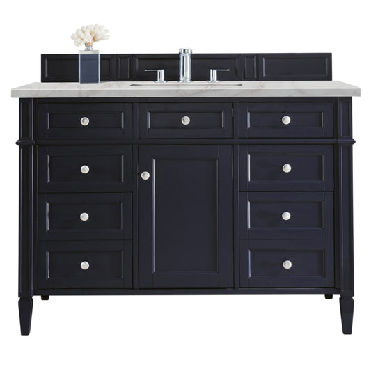 Brittany 48" Single Vanity, Victory Bleu w/ 3 CM Victorian Silver Silestone Top