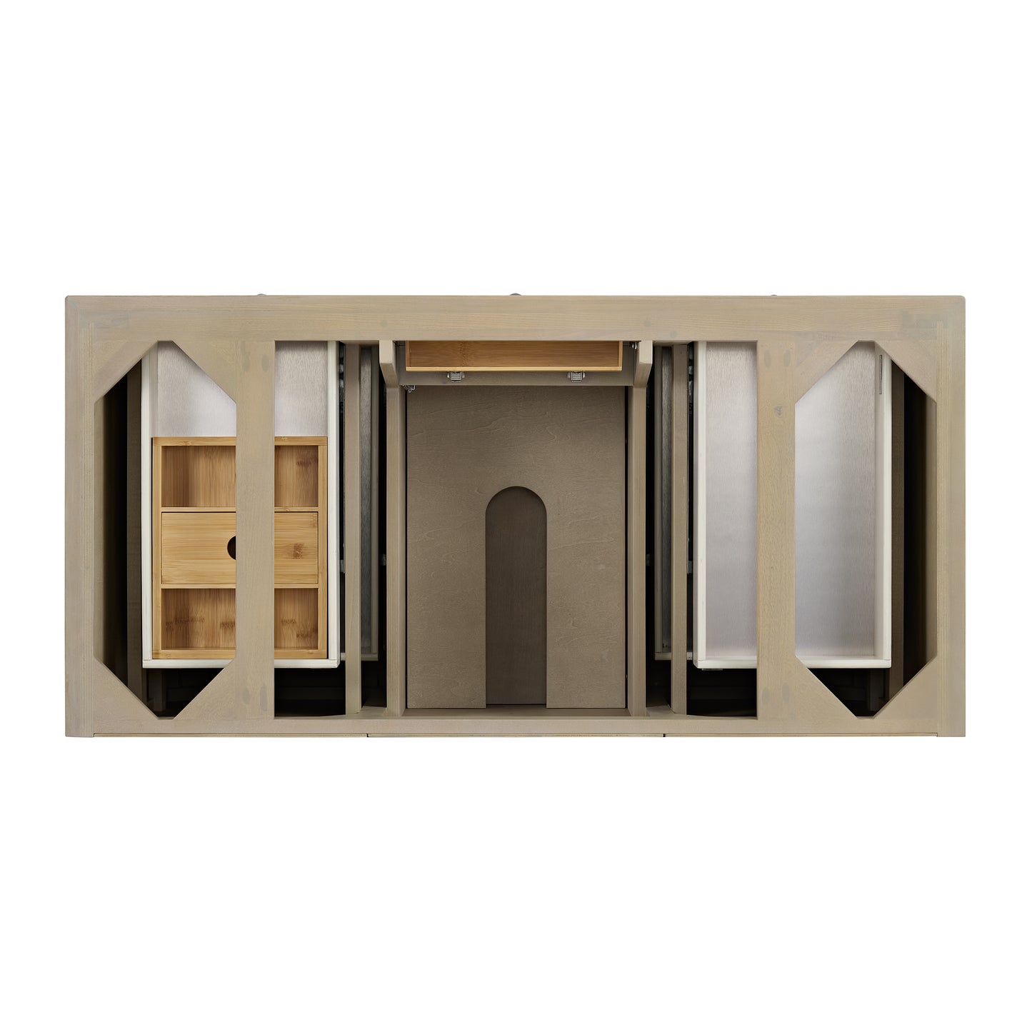 Lorelai 48" Single Vanity, Whitewashed Oak w/ 3 CM Eternal Marfil Silestone Top