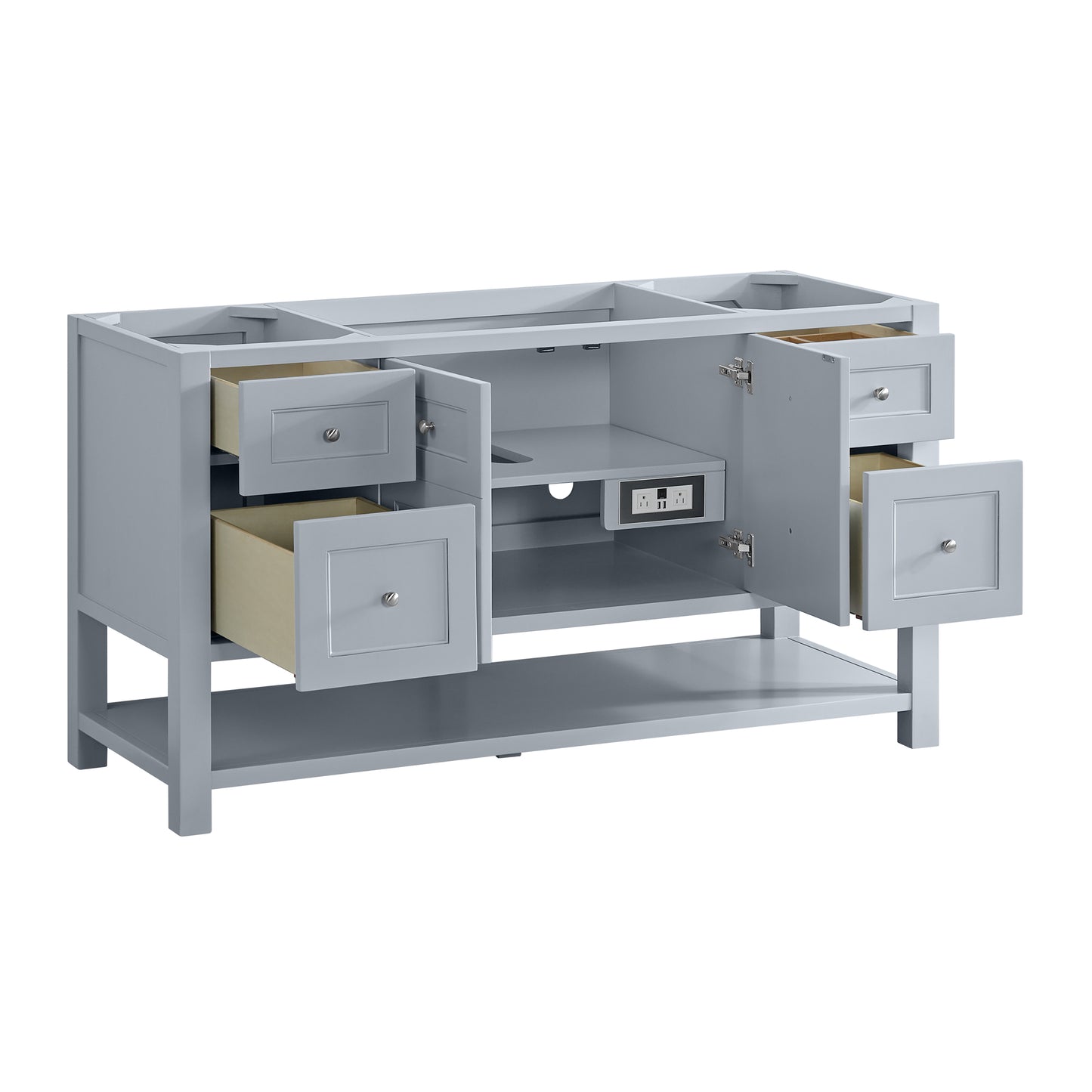 Breckenridge 60" Single Vanity, Serenity Blue, w/ 3 CM Charcoal Soapstone Quartz Top