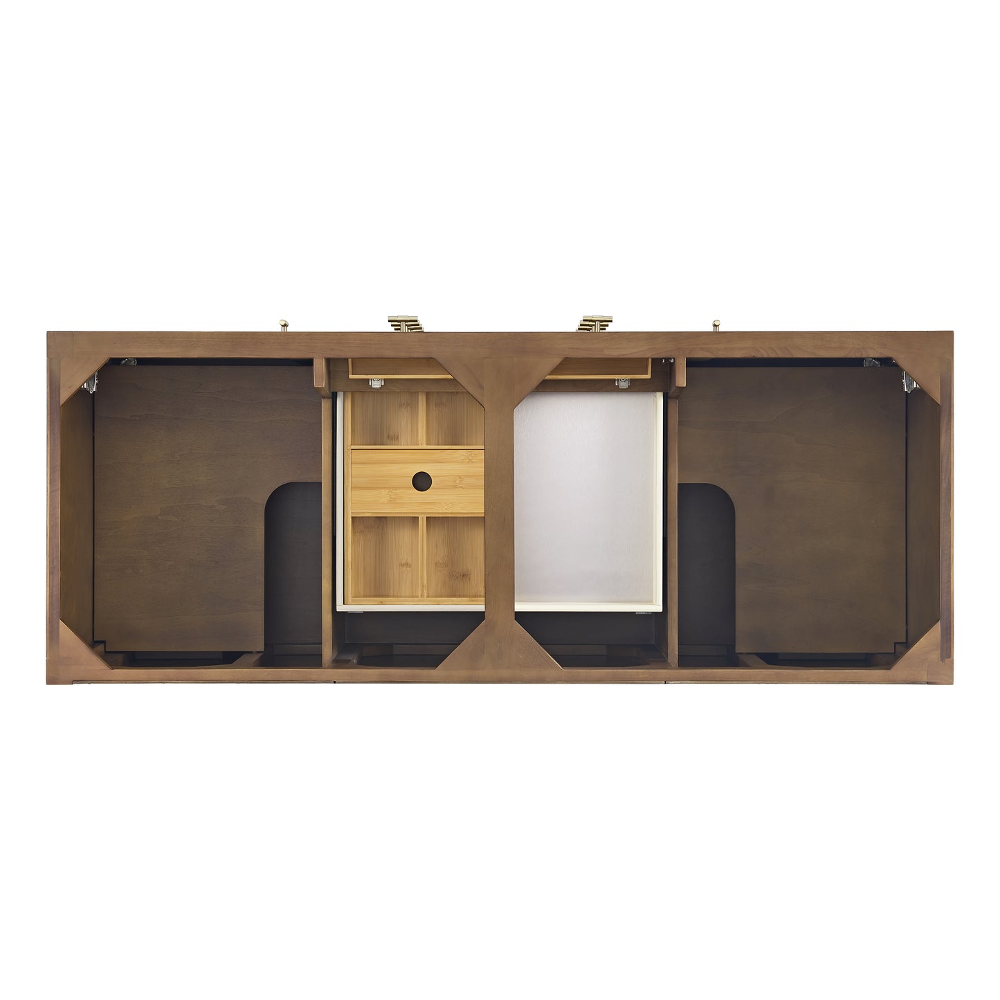 Myrrin 60" Double Vanity, Mid Century Walnut w/ 3 CM Ethereal Noctis Silestone Top