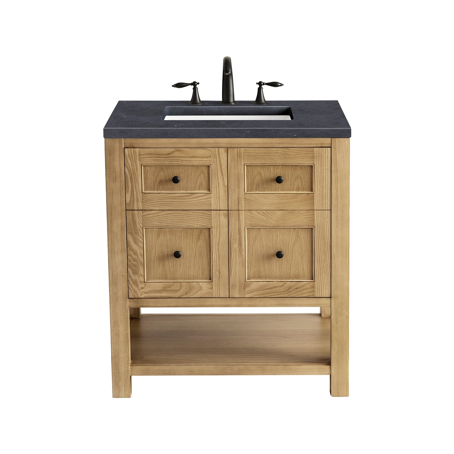 Breckenridge 30" Single Vanity, Light Natural Oak w/ 3 CM Charcoal Soapstone Top