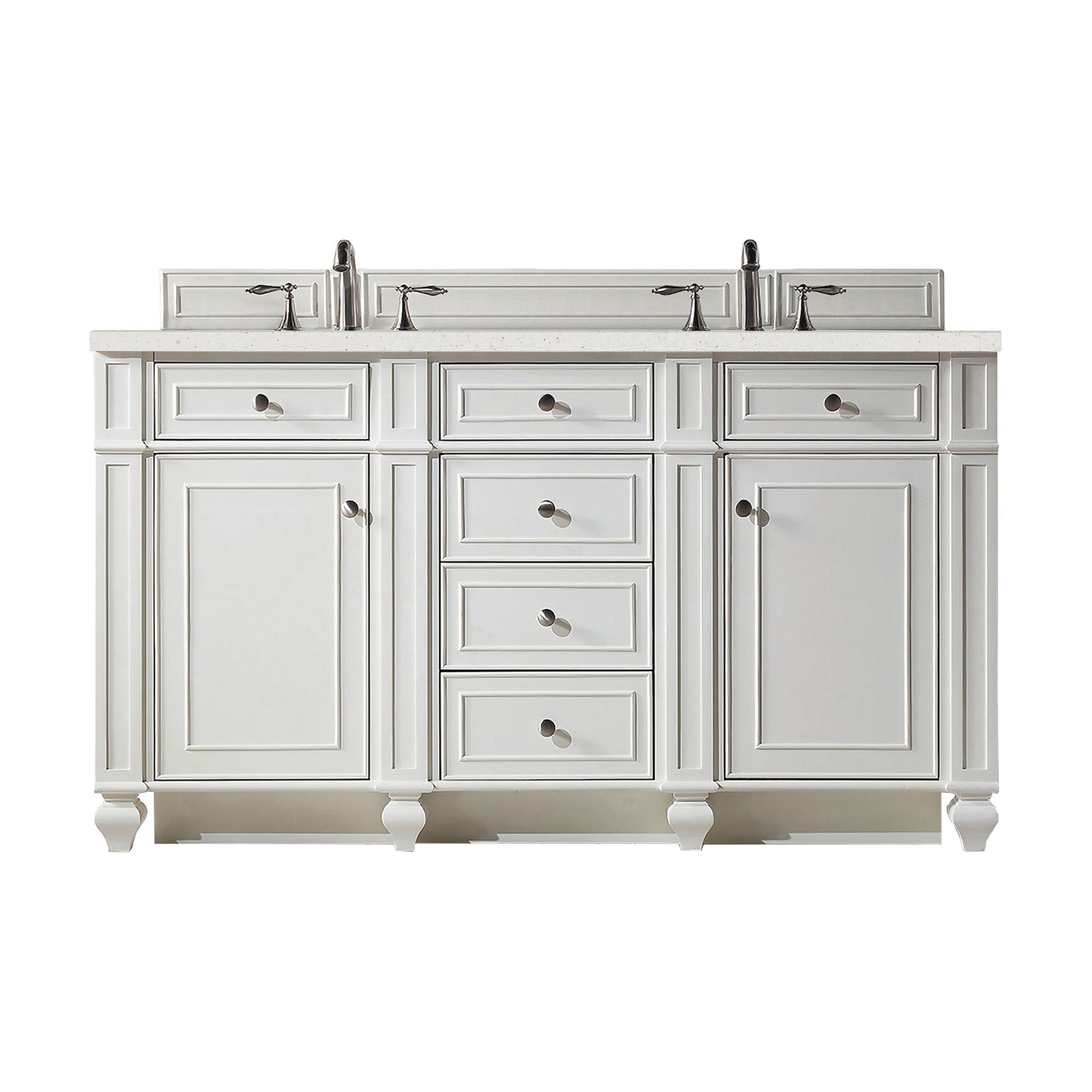 Bristol 60" Double Vanity, Bright White w/ 3 CM Lime Delight Silestone Top