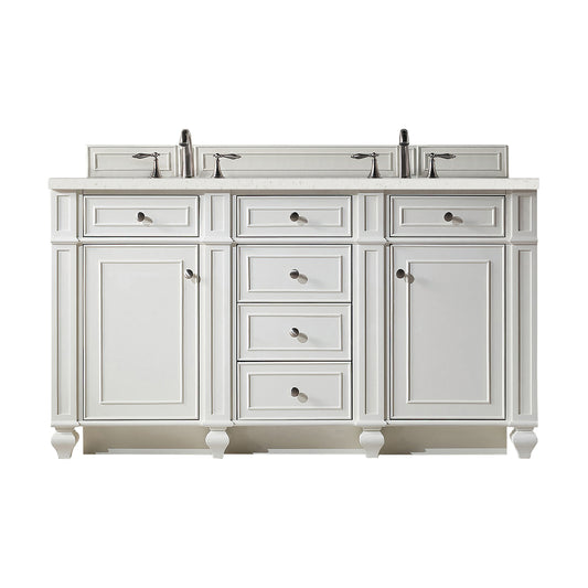 Bristol 60" Double Vanity, Bright White w/ 3 CM Lime Delight Silestone Top