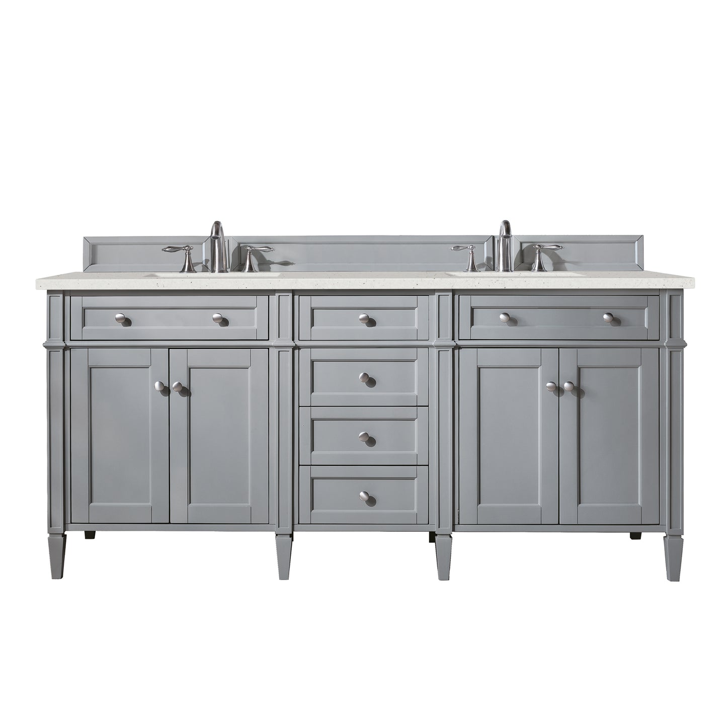 Brittany 72" Double Vanity, Urban Gray w/ 3 CM Lime Delight Silestone Top