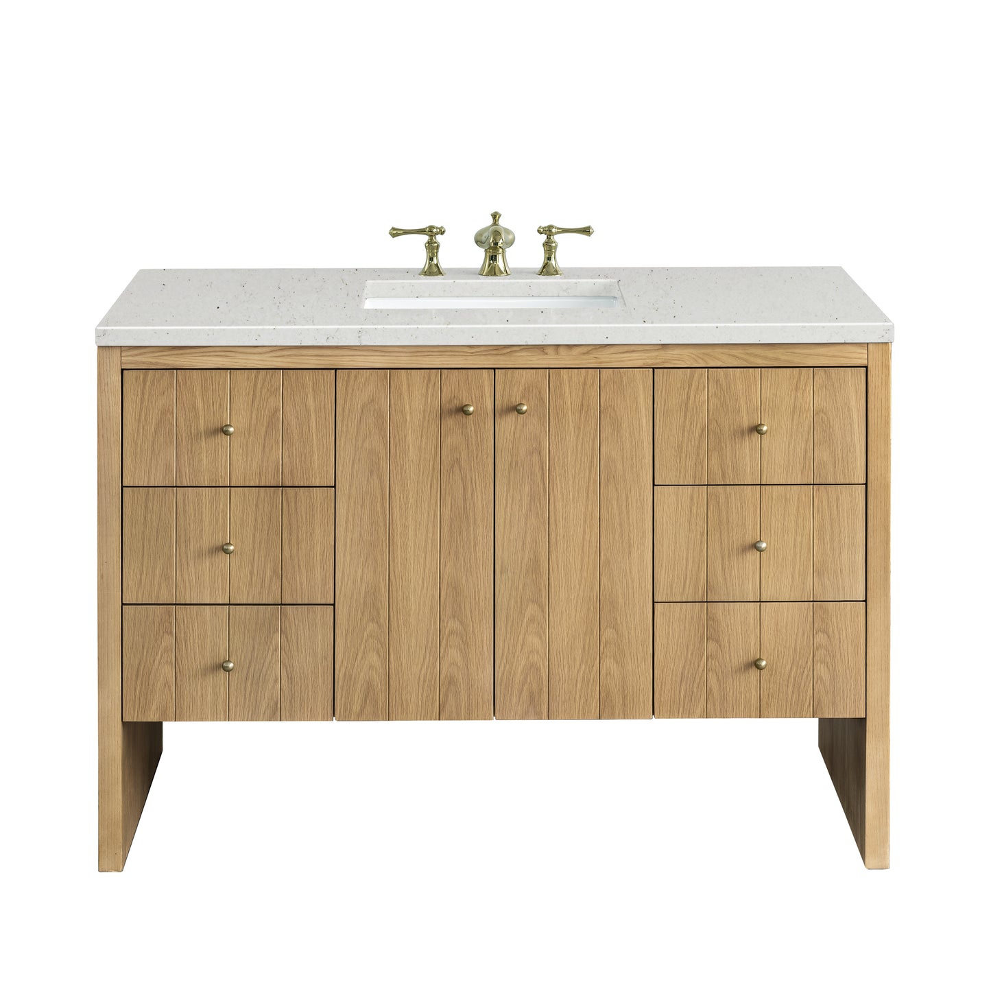 Hudson 48" Single Vanity, Light Natural Oak w/ 3 CM Lime Delight Top
