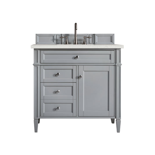 Brittany 36" Single Vanity, Urban Gray w/ 3 CM Lime Delight Silestone Top