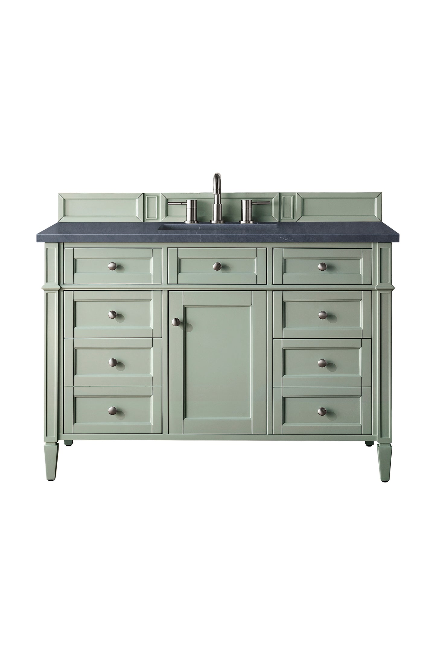 Brittany 48" Single Vanity, Sage Green w/ 3 CM Charcoal Soapstone Silestone Top