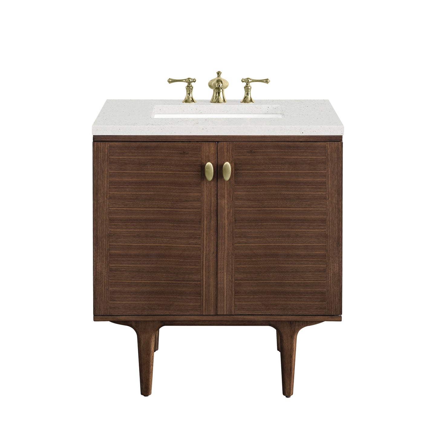 Amberly 30" Single Vanity, Mid-Century Walnut w/ 3 CM Lime Delight Top