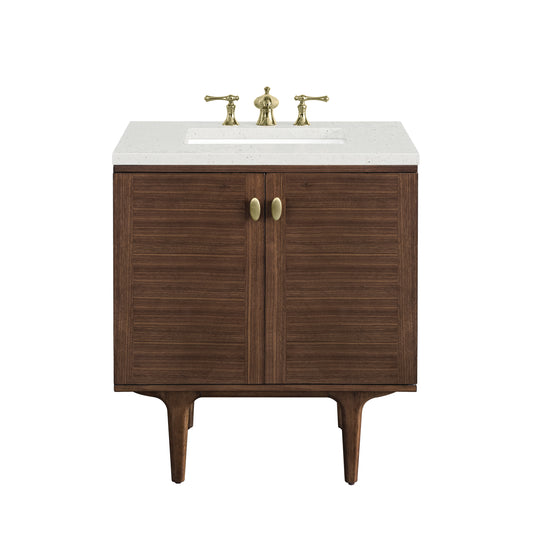 Amberly 30" Single Vanity, Mid-Century Walnut w/ 3 CM Lime Delight Top