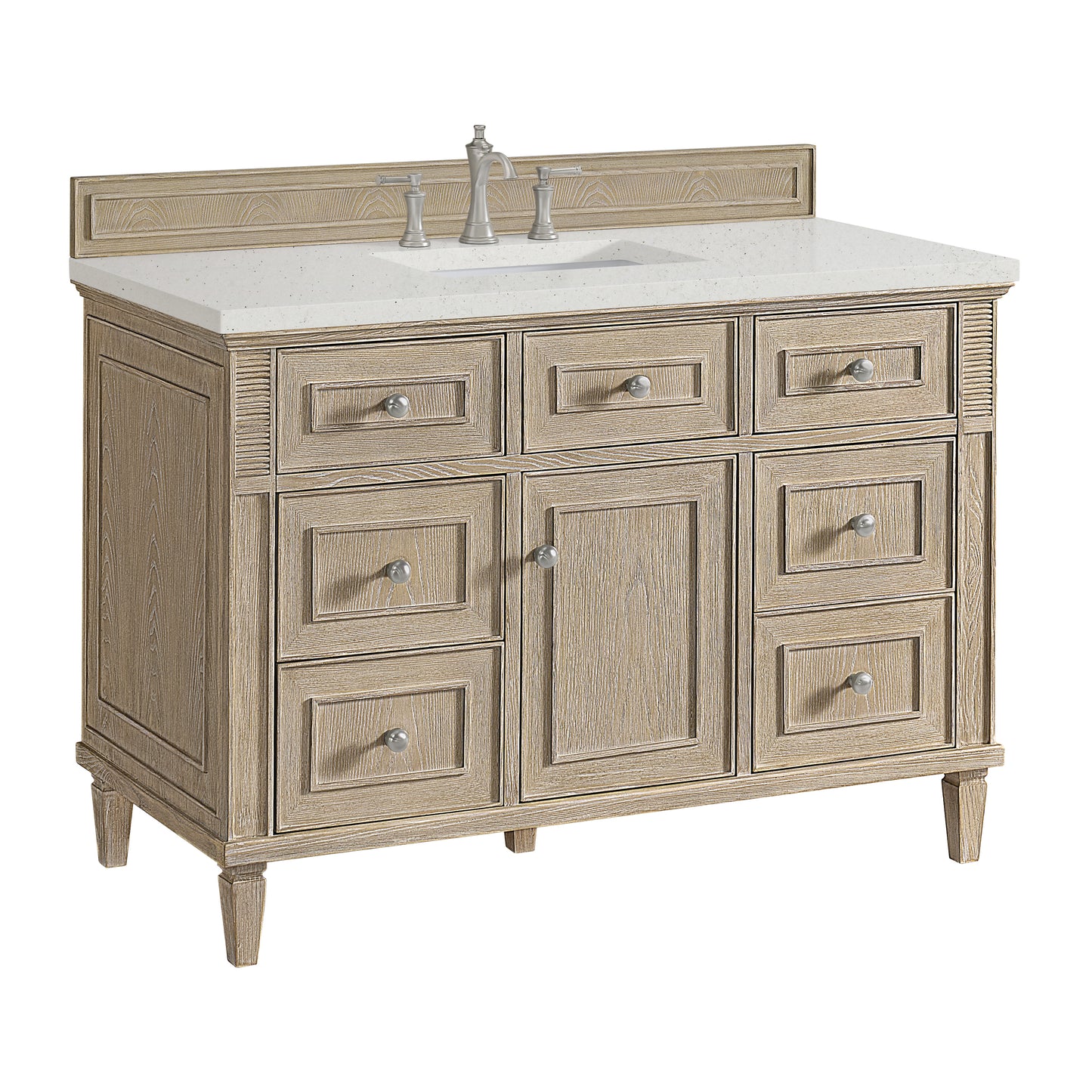 Lorelai 48" Single Vanity, Whitewashed Oak w/ 3 CM Lime Delight Silestone Top