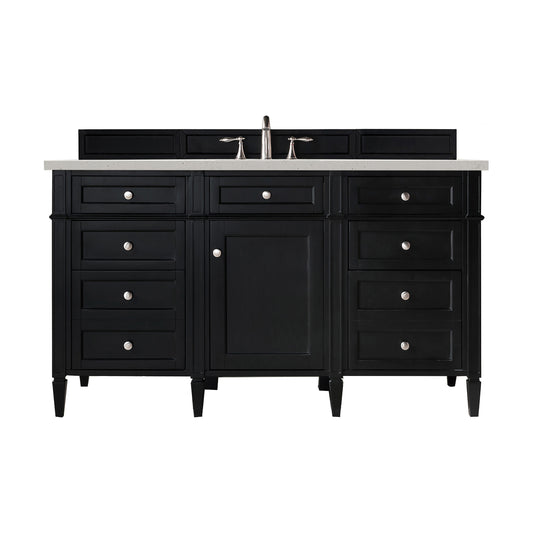 Brittany 60" Single Vanity, Black Onyx w/ 3 CM Lime Delight Silestone Top