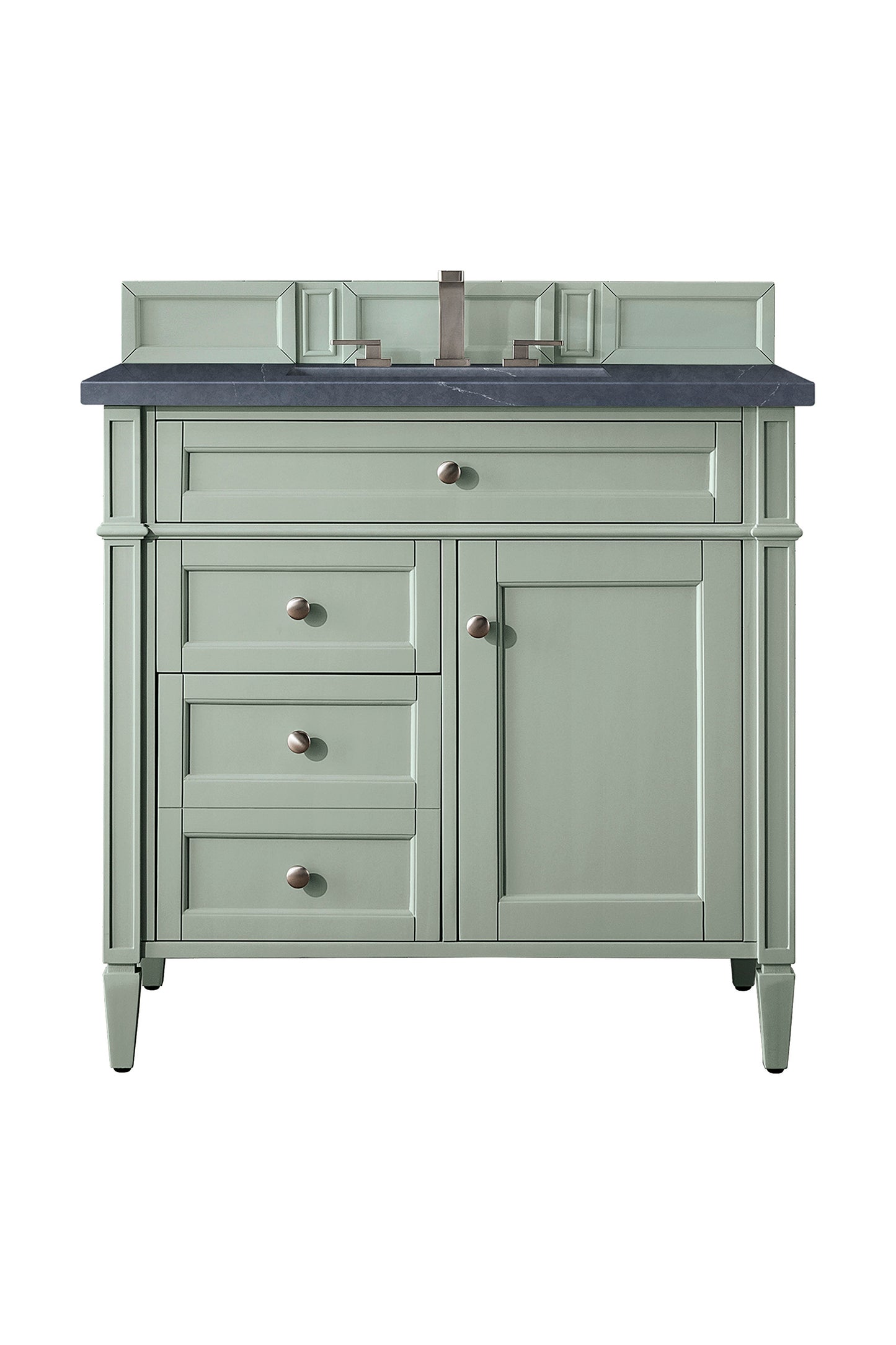 Brittany 36" Single Vanity, Sage Green w/ 3 CM Charcoal Soapstone Silestone Top