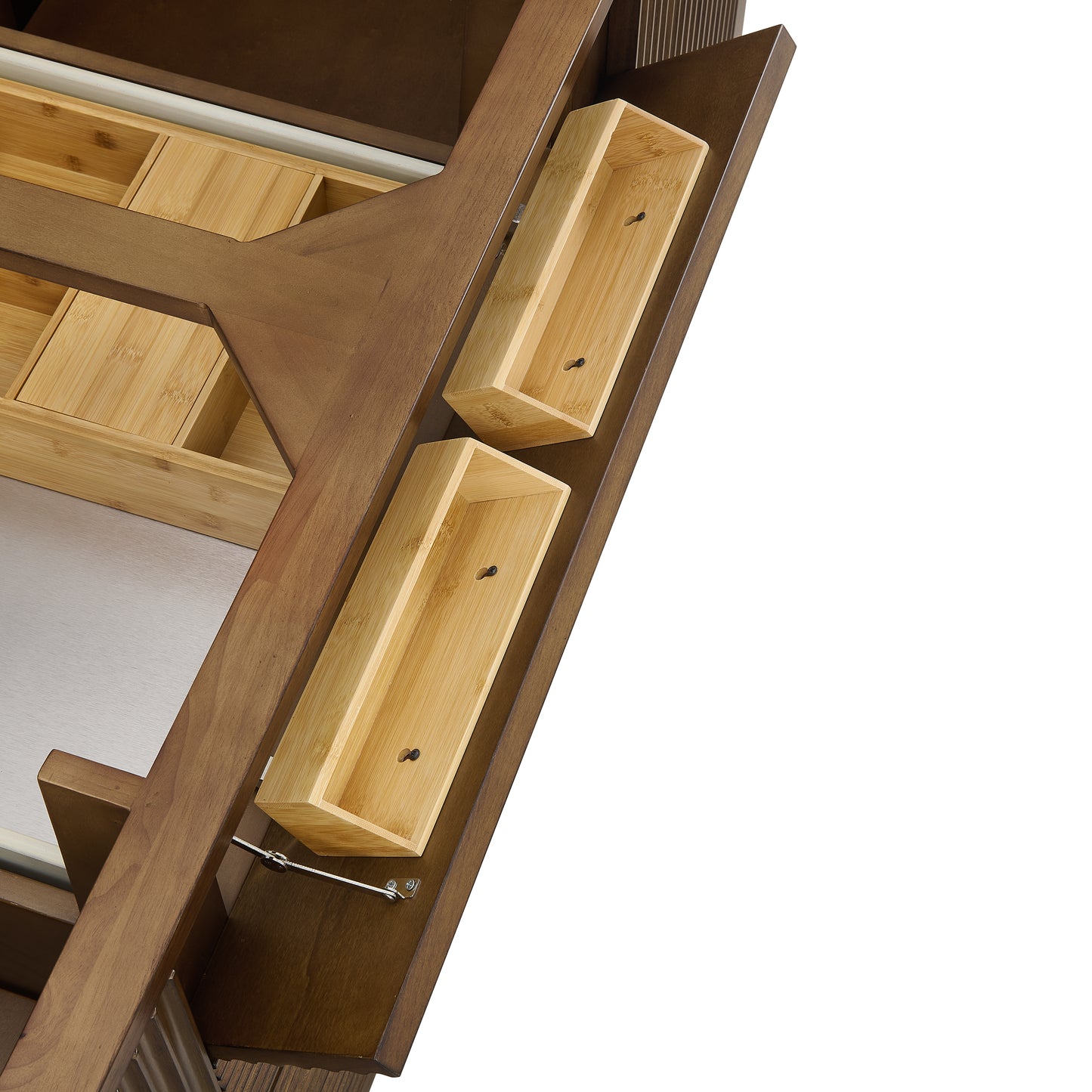 Myrrin 60" Double Vanity, Mid Century Walnut w/ 3 CM Eternal Marfil Silestone Top