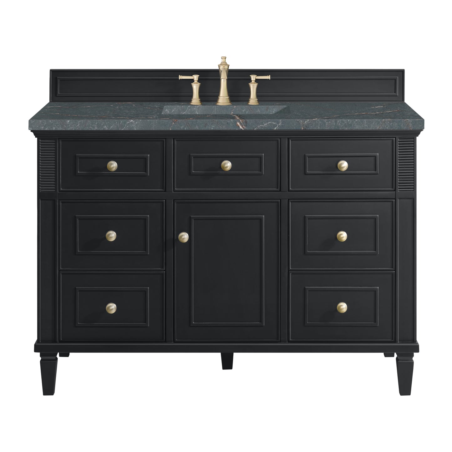 Lorelai 48" Single Vanity, Black Onyx w/ 3 CM Parisien Bleu Silestone Top