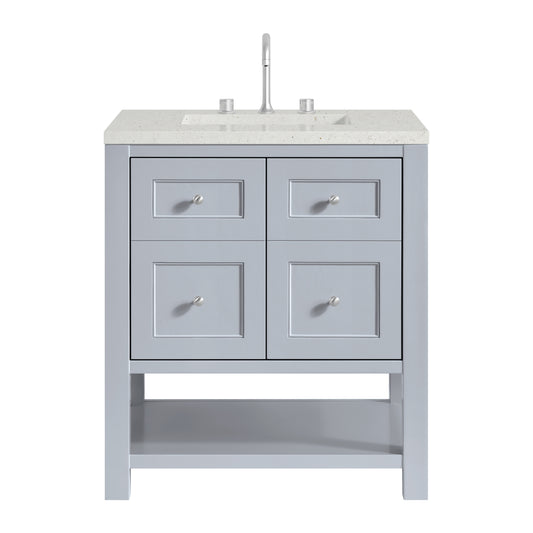 Breckenridge 30" Single Vanity, Serenity Blue, w/ 3 CM Lime Delight Quartz Top