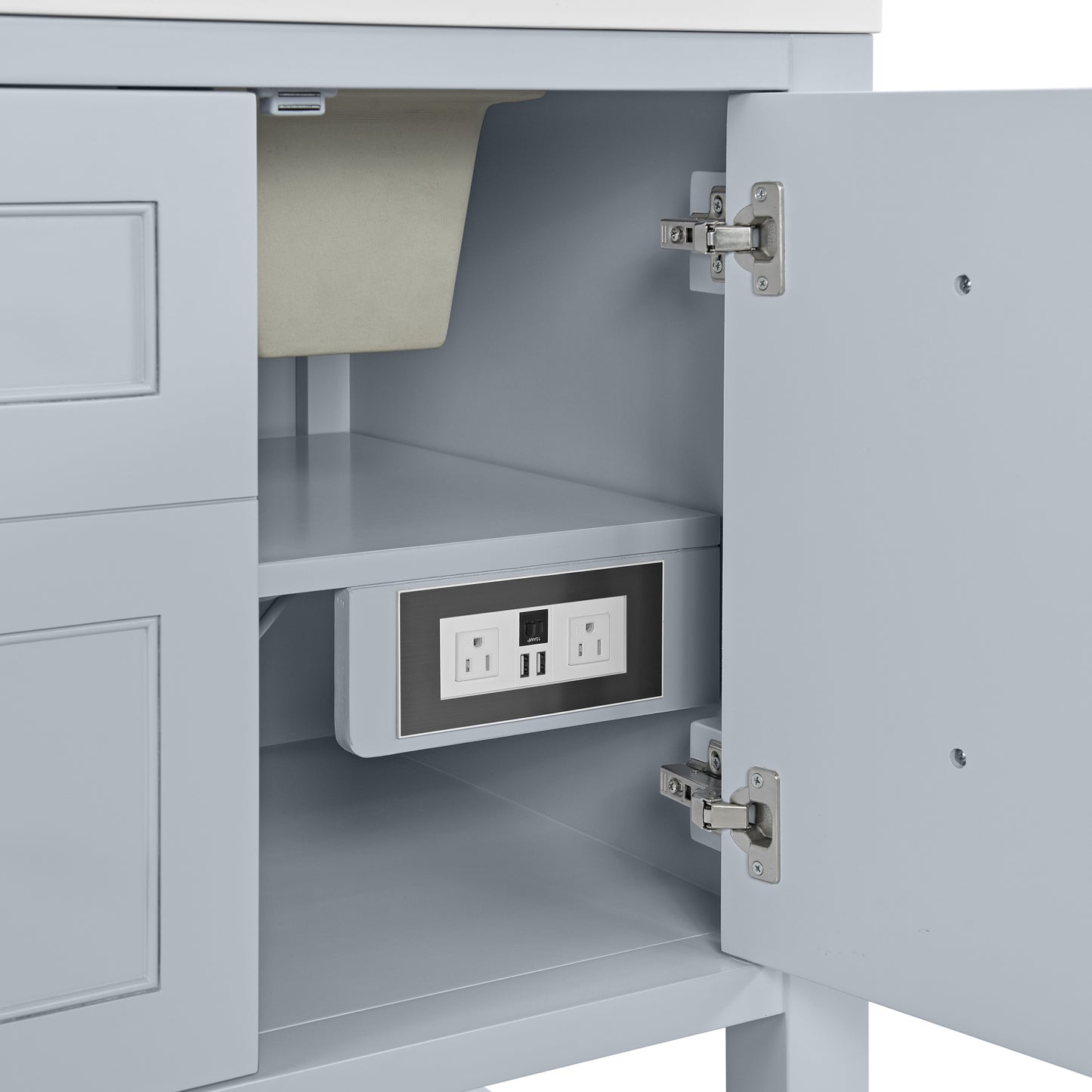 Breckenridge 30" Single Vanity, Serenity Blue, w/ 3 CM Lime Delight Quartz Top