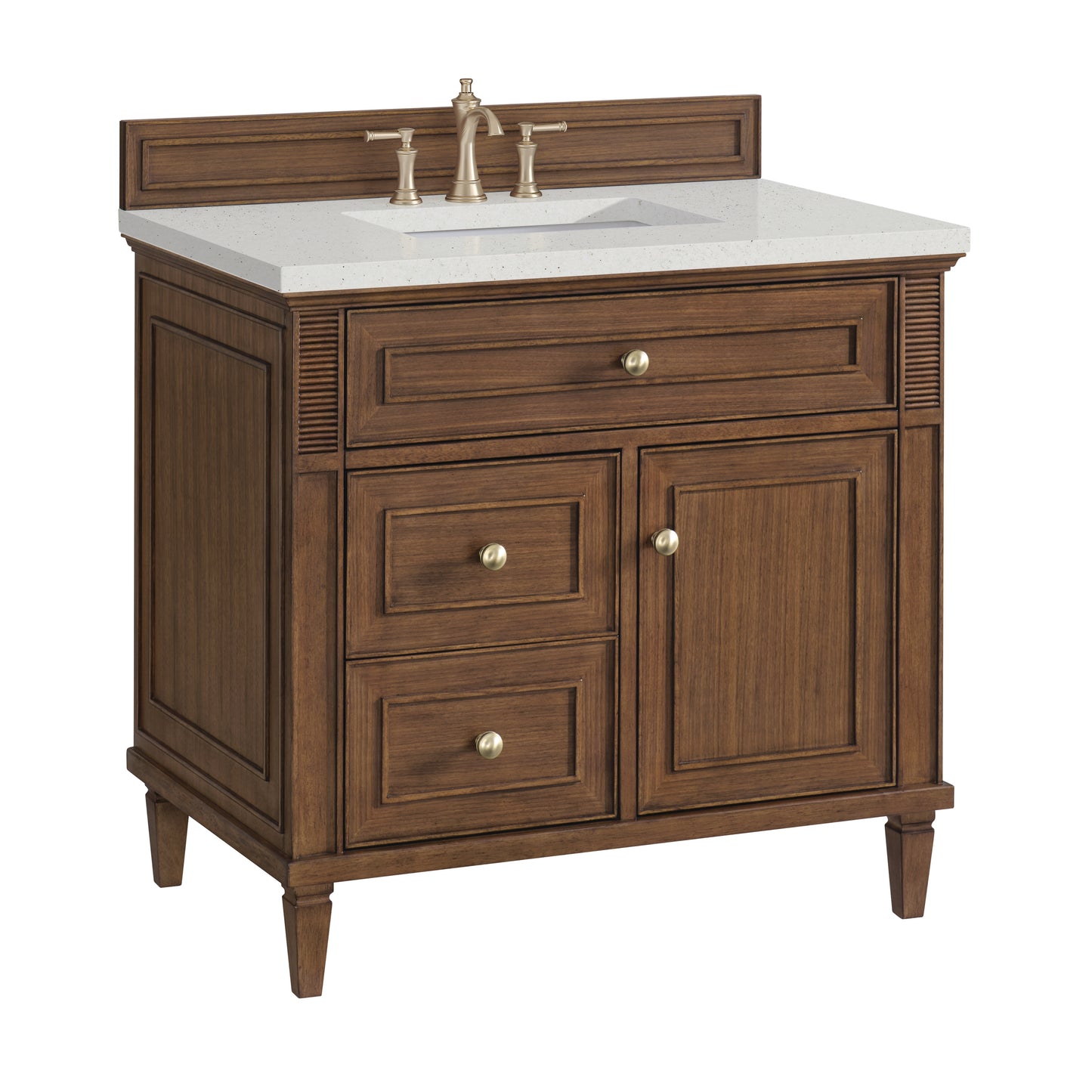 Lorelai 36" Single Vanity, Mid-Century Walnut w/ 3 CM Lime Delight Silestone Top