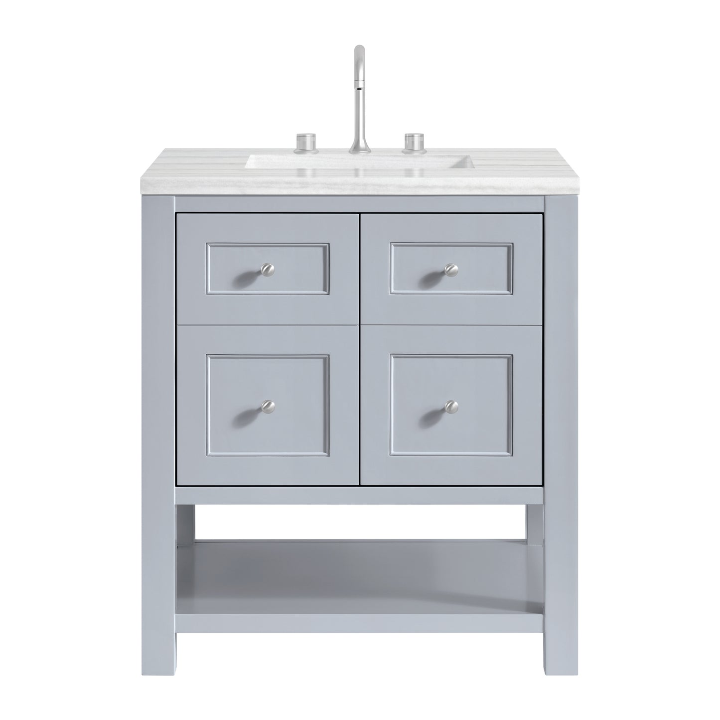 Breckenridge 30" Single Vanity, Serenity Blue, w/ 3 CM Arctic Fall Solid Surface Top