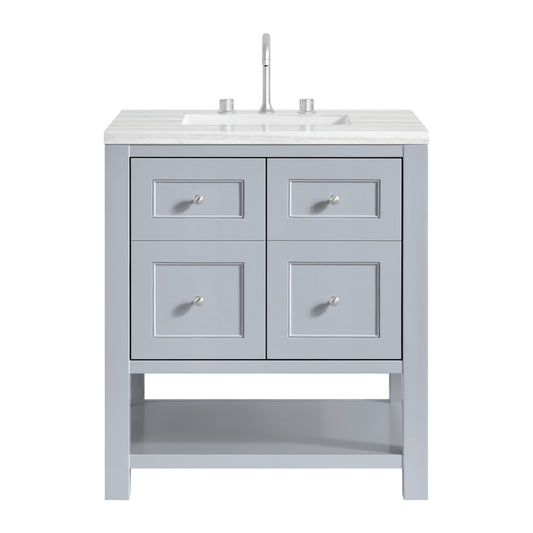Breckenridge 30" Single Vanity, Serenity Blue, w/ 3 CM Arctic Fall Solid Surface Top