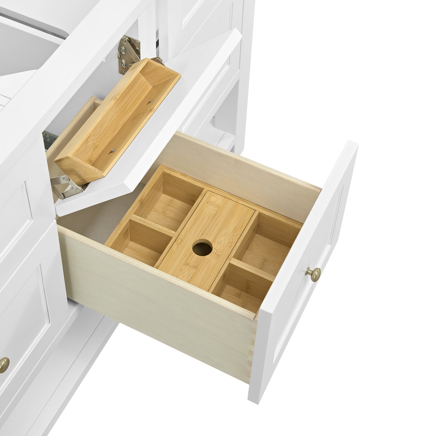 Breckenridge 60" Double Vanity, Bright White, w/ 3 CM Lime Delight Quartz Top