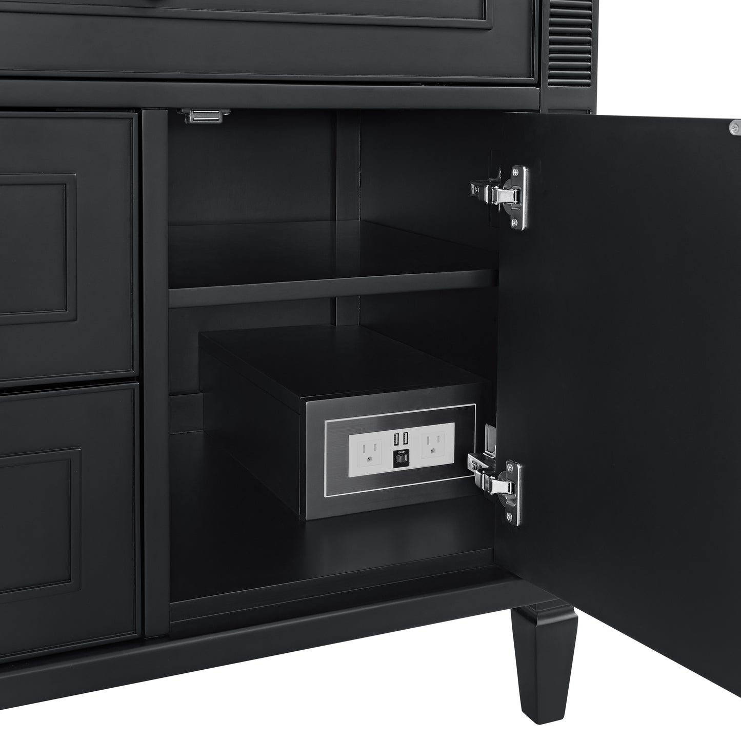 Lorelai 36" Single Vanity, Black Onyx w/ 3 CM Arctic Fall Solid Surface Top