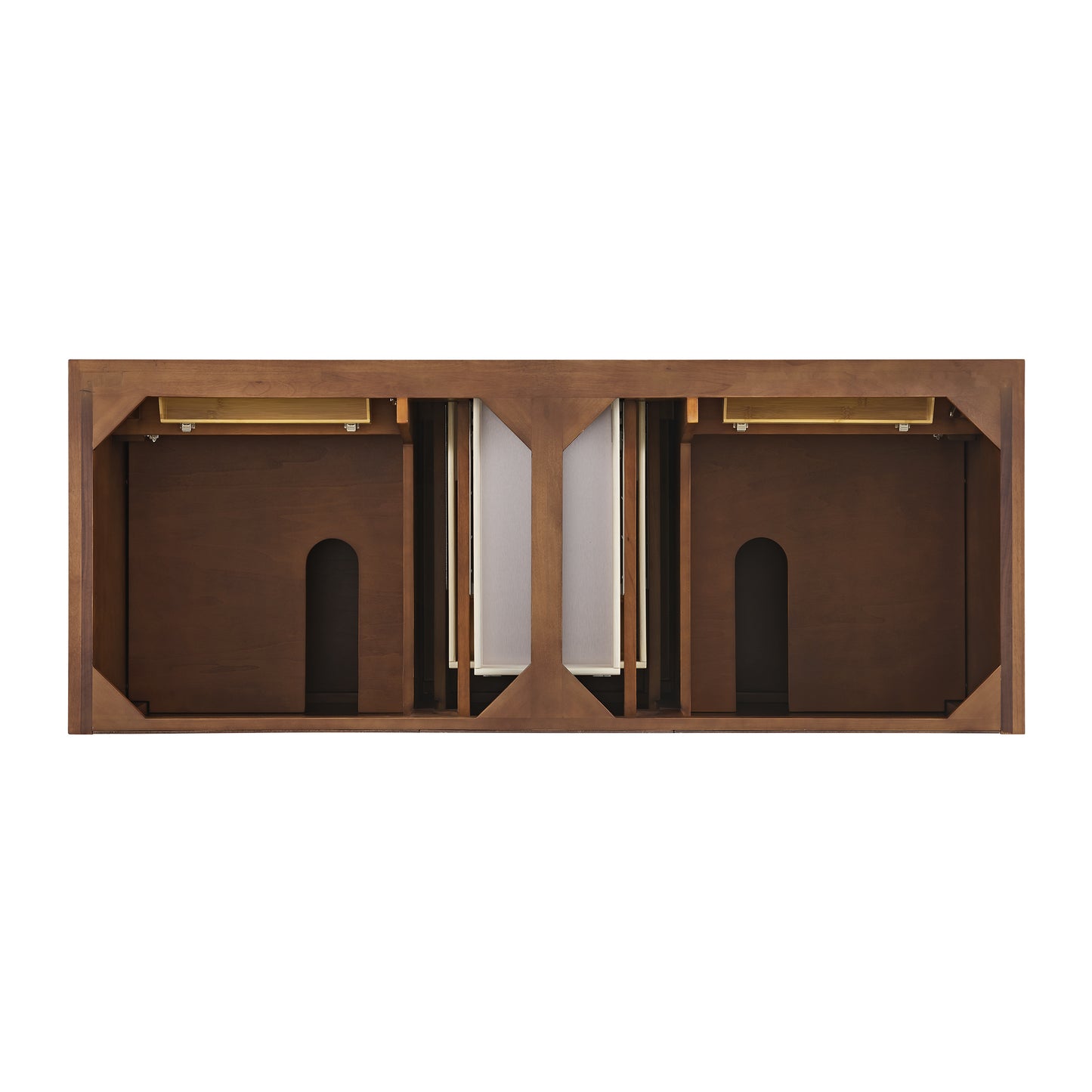 Lorelai 60" Double Vanity, Mid-Century Walnut w/ 3 CM Eternal Jasmine Pearl Silestone Top