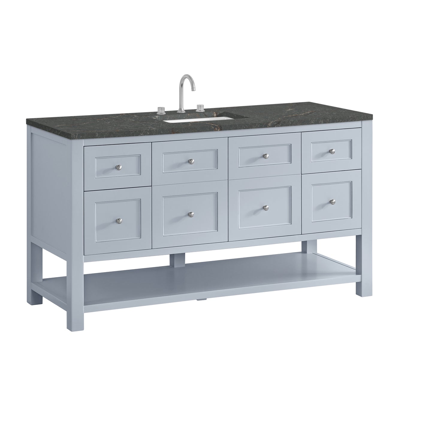 Breckenridge 60" Single Vanity, Serenity Blue w/ 3 CM Parisien Bleu Top