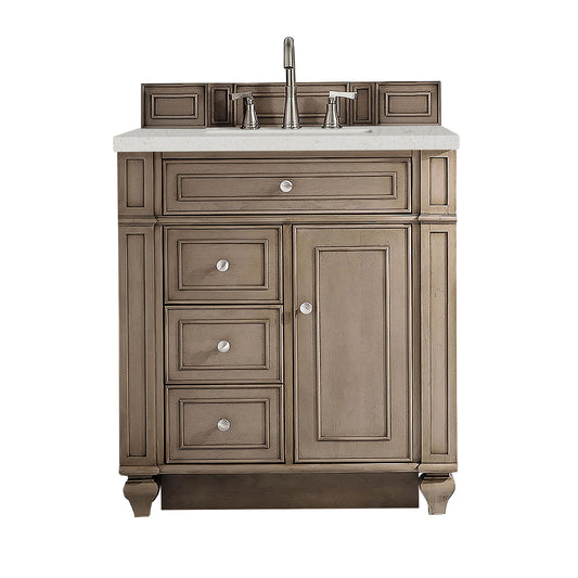 Bristol 30" Single Vanity, Whitewashed Walnut w/ 3 CM Lime Delight Silestone Top