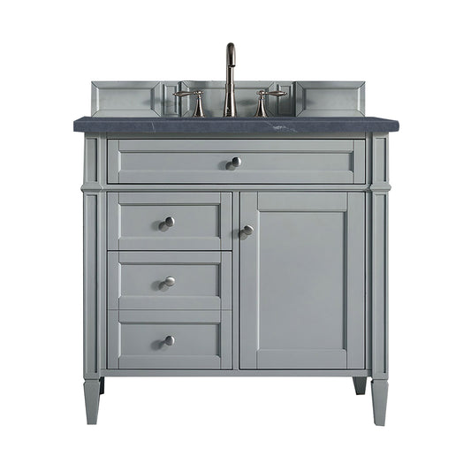 Brittany 36" Single Vanity, Urban Gray w/ 3 CM Charcoal Soapstone Silestone Top